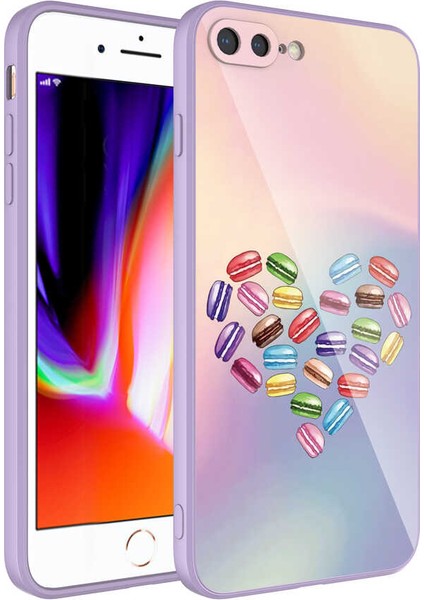 iPhone 8 Plus Uyumlu Kamera Korumalı Desenli Sert Silikon Iksp Epoksi Kapak-No1