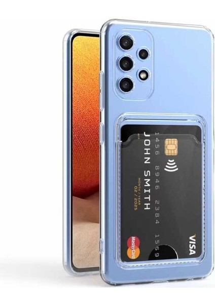 Galaxy A33 5g Kılıf Kartlıklı Şeffaf Iksp Setra Clear Silikon Kapak-Renksiz