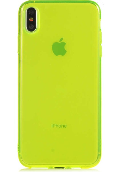 Apple iPhone Xs Max 6.5 Uyumlu Mun Silikon-Sarı