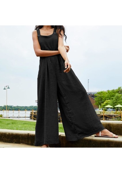 Keten Yazlık Günlük Salaş Kadın Tulum