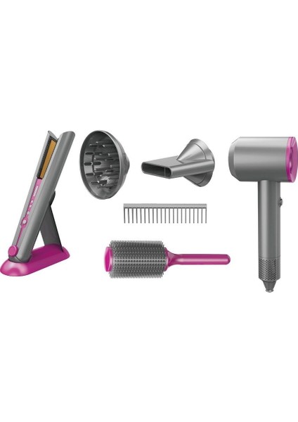 HUA-1019 Sesli ve Işıklı 2ın1 Lüks Saç Şekillendirici Set -Vardem Oyuncak fiyatları