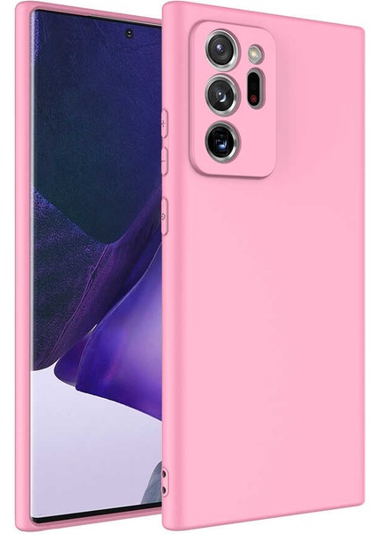 Galaxy Note 20 Ultra Kılıf Iksp Mara Laaakan Kapak-Pembe Açık
