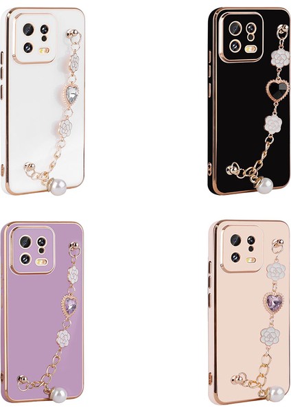 Xiaomi Mi 13 Kılıf El Tutamaçlı Kamera Korumalı Iksp Taka Silikon Kapak-Pembe fiyatları