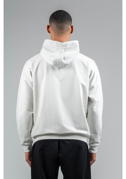 Oversize Erkek Kapşonlu Düşük Kol Gümüş Gri Eşofman Üstü 23115 fiyatları