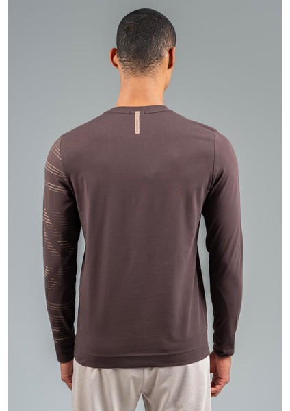 Regular Erkek Bisiklet Yaka Kahverengi Sweatshirt fiyatları