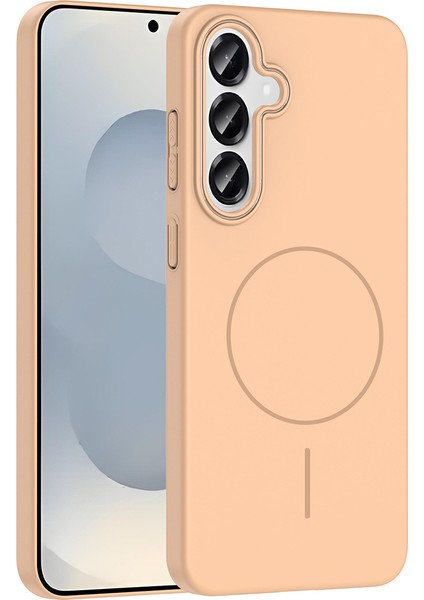 Galaxy S24 Kılıf Magsafe Şarj Özellikli Iksp Ruby Silikon Kapak - Desert Titanyum fiyatları