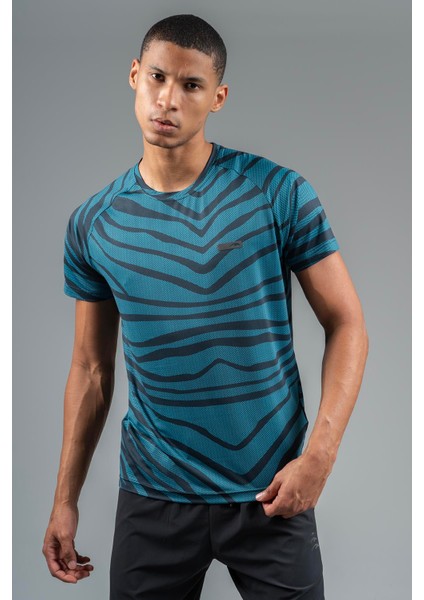 Regular Erkek Bisiklet Yaka Turkuaz T-shirt