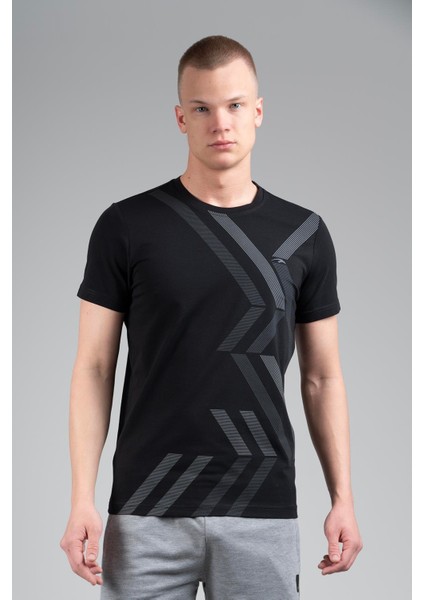 Regular Erkek Bisiklet Yaka Siyah T-shirt