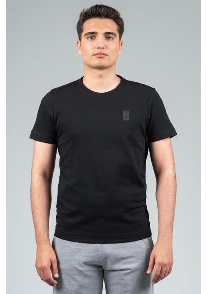 Regular Erkek Bisiklet Yaka Siyah T-shirt