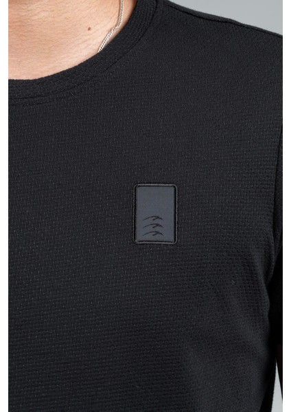 Regular Erkek Bisiklet Yaka Siyah T-shirt modelleri