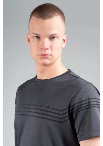 Regular Erkek Bisiklet Yaka Siyahmelanj T-shirt modelleri