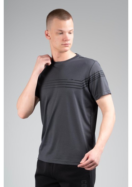 Regular Erkek Bisiklet Yaka Siyahmelanj T-shirt indirimleri