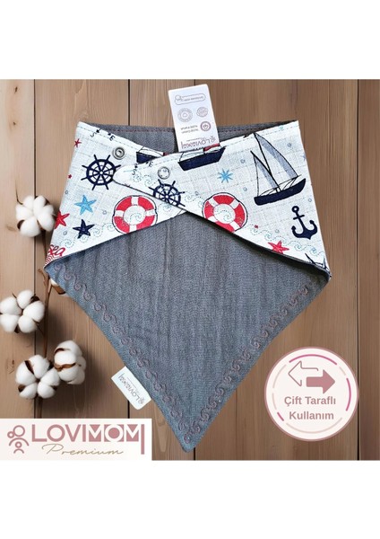 2'li Paket Premium %100 Pamuk Ekstra Soft 2 Kat Müslin Bebek Fuları Salya & Mama Önlüğü 3 Çıtçıtlı fırsatları