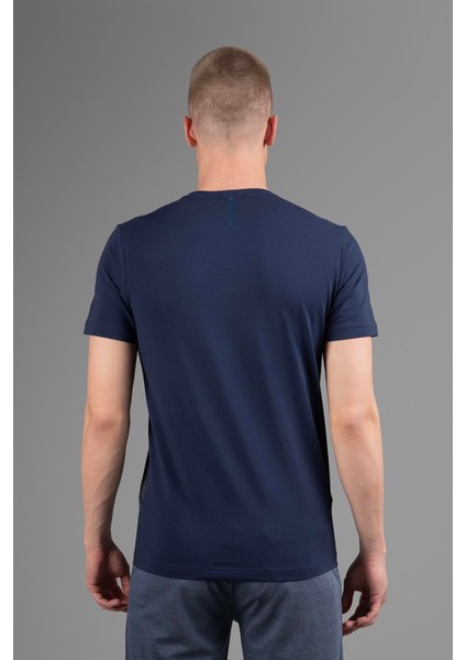 Regular Erkek Bisiklet Yaka Açık Lacivert T-shirt fiyatları