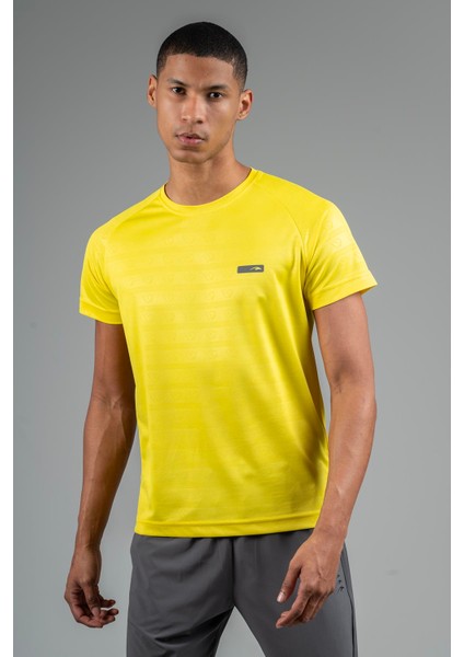 Regular Erkek Bisiklet Yaka Sarı T-shirt