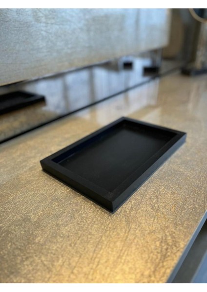 Siyah Mini Dikdörtgen Model Dekorasyon Düzenleyici Ahşap Tepsi (29X19CM) indirimleri