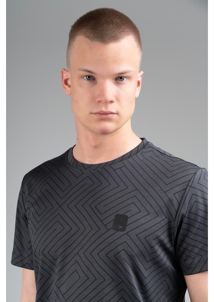 Regular Erkek Bisiklet Yaka Siyahmelanj T-shirt modelleri