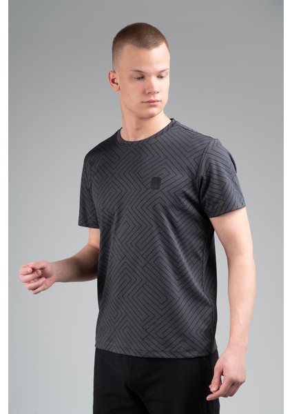 Regular Erkek Bisiklet Yaka Siyahmelanj T-shirt indirimleri