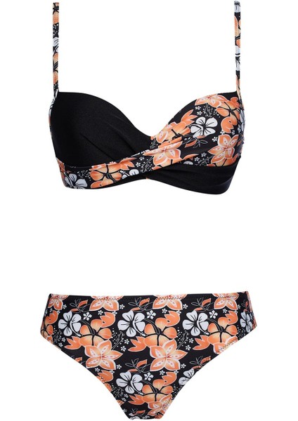 Kaplı Telli Balenli Bikini Takım