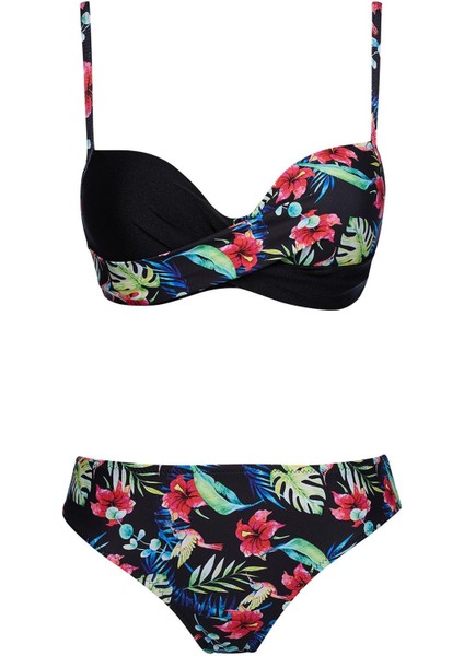Kaplı Telli Balenli Bikini Takım