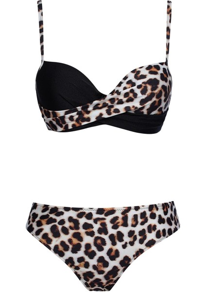 Kaplı Telli Balenli Bikini Takım
