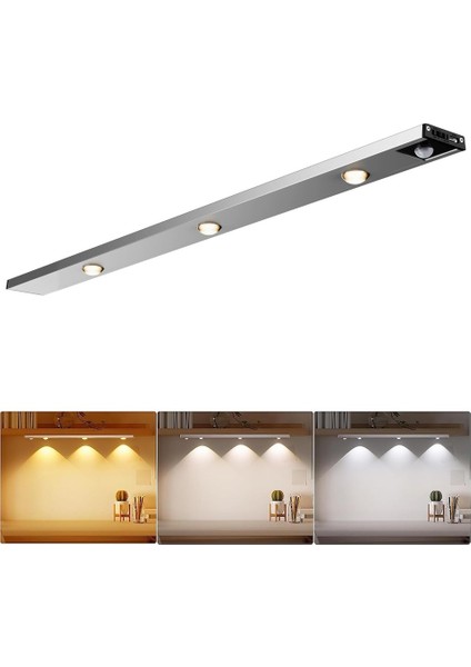 cm 3 Renkli Dekoratif Sensörlü ve Şarjlı LED Aydınlatma 500 x 35 x 10MM