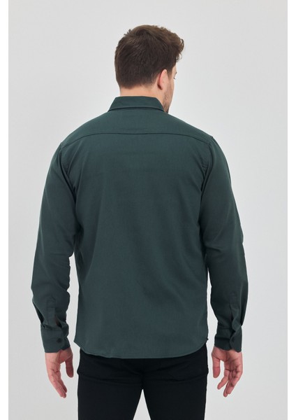 Erkek Mint Slim Fit Dar Kalıp Pamuklu Kot Gömlek