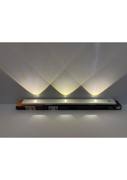 cm 3 Renkli Dekoratif Sensörlü ve Şarjlı LED Aydınlatma 400 x 35 x 10MM
