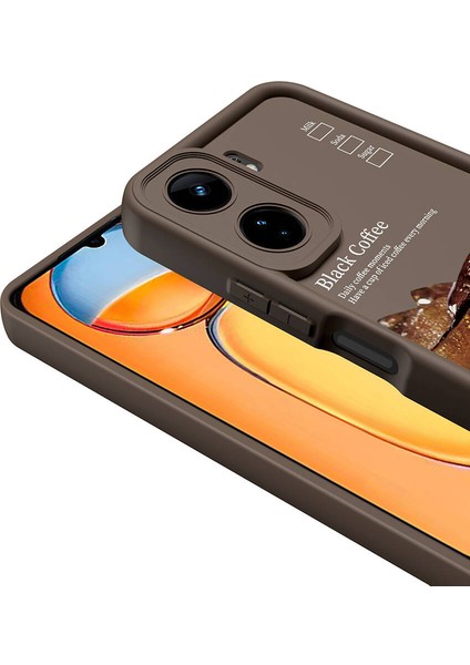 Xiaomi Redmi 13C Kılıf Kamera Korumalı Baskılı Arka Yüzey Klas Kapak-Siyah indirimleri
