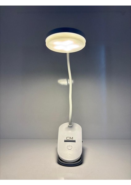 cm 3 Işık Modlu LED Masa Lambası Mandallı, USB Şarjlı, Taşınabilir