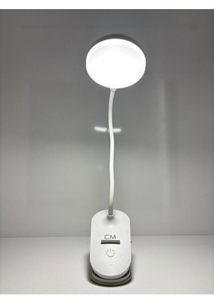 cm 3 Işık Modlu LED Masa Lambası Mandallı, USB Şarjlı, Taşınabilir