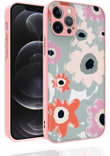 iPhone 12 Pro Kılıf Desenli Kamera Korumalı Parlak Iksp Nora Kapak-No5