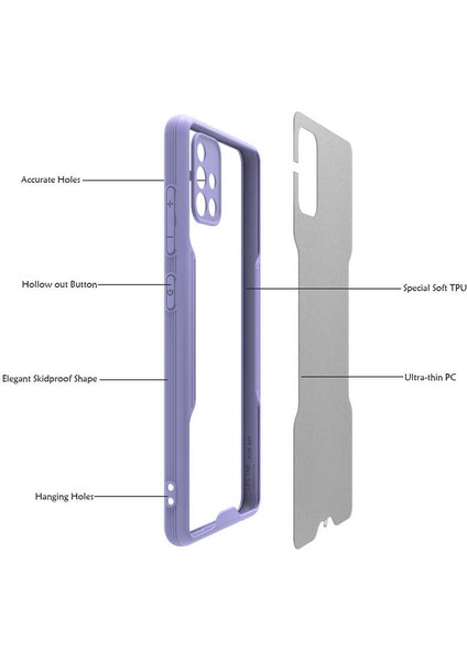 Galaxy A51 Kılıf Iksp Parfe Kapak-Mor