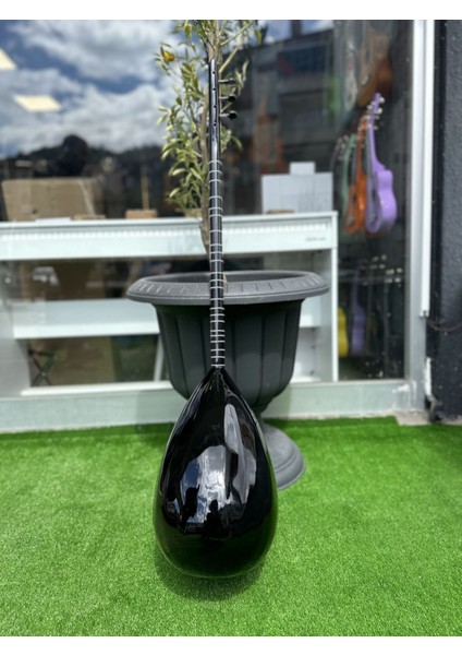 Uzun Sap Siyah Bağlama(Kılıf,yedek Tel ve Tezene Dahil)