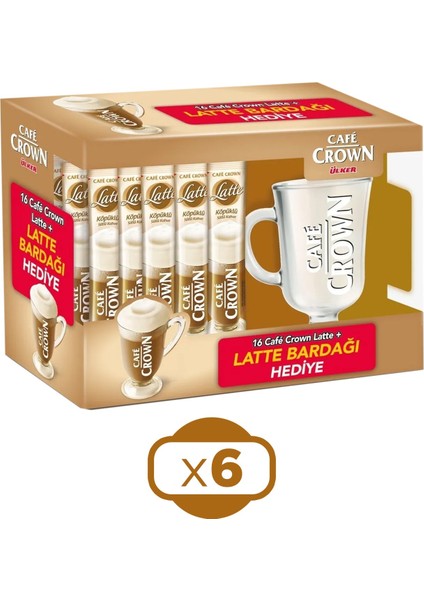 Latte 16'lı Paket + Bardak x 6 Adet