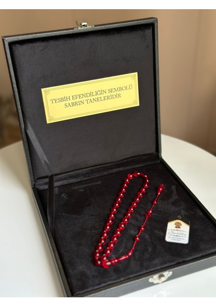 Ateş Kehribar Tesbih Özel Yazılı, Özel Kutu Kapsül Model Erkek Hediye Sertifikalı Isimli Yeşil