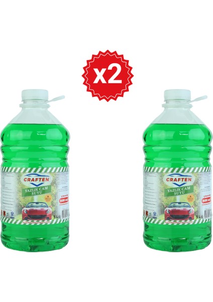 Yazlık Cam Suyu Yeşil Elma Kokulu 3 Litre (2'li paket)