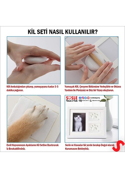 Kedi Köpek Pati Izi Resim Çerçevesi, 27,5 cm x 23,5 cm fırsatları
