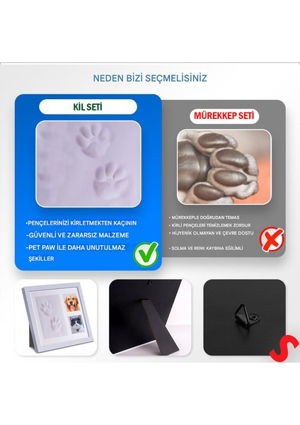 Kedi Köpek Pati Izi Resim Çerçevesi, 27,5 cm x 23,5 cm indirimleri