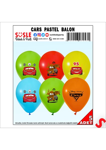 Cars Balon, 30 cm x 5 Adet fırsatları