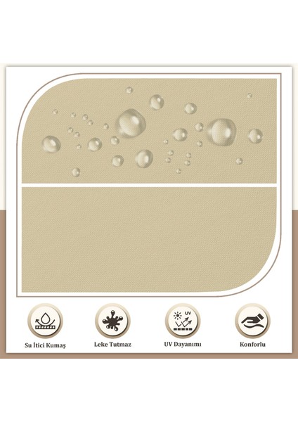 Canvas 4'lü Açık Bej Sıvı Geçirmez Leke Tutmaz Fermuarlı Bağcıklı Sandalye Minderi 40 x 40 cm modelleri