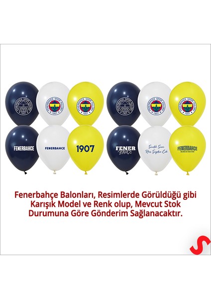 Fenerbahçe Lisanslı Balon, 30 cm x 5 Adet