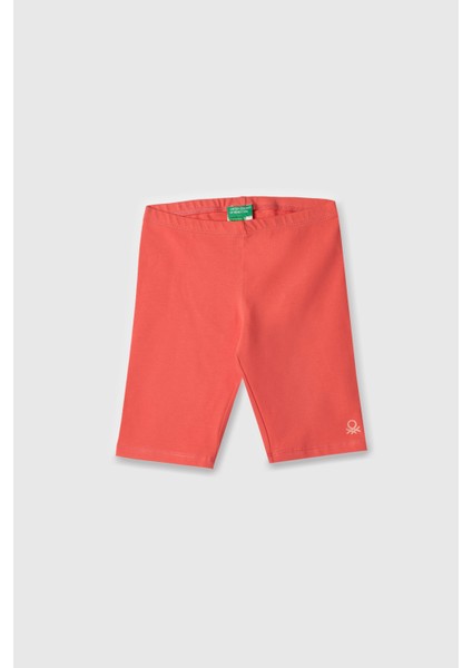 Pamuk Karışımlı Nakış Detaylı Kısa Tayt Kız Çocuk Tayt BNTG21761