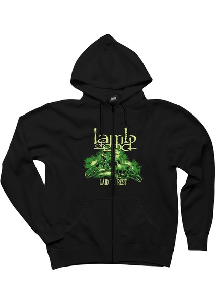 Lamb Of God Genre Siyah Fermuarlı Kapşonlu Sweatshirt