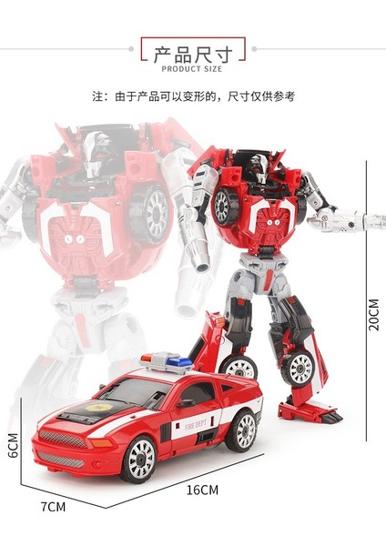 Luxıxı Alaşım Versiyonu Deforme Robot Çocuk Oyuncak Modeli Çocuk Polis Arabası Uçak Itfaiye Aracı Autobots King Kong (Yurt Dışından)