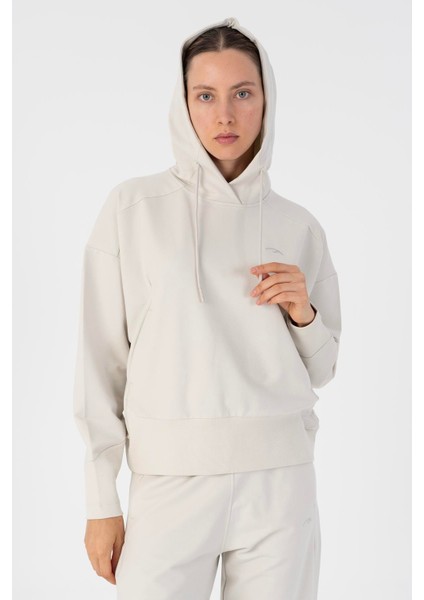 Oversize Kadın Kapüşonlu Gümüş Gri Sweatshirt fırsatları