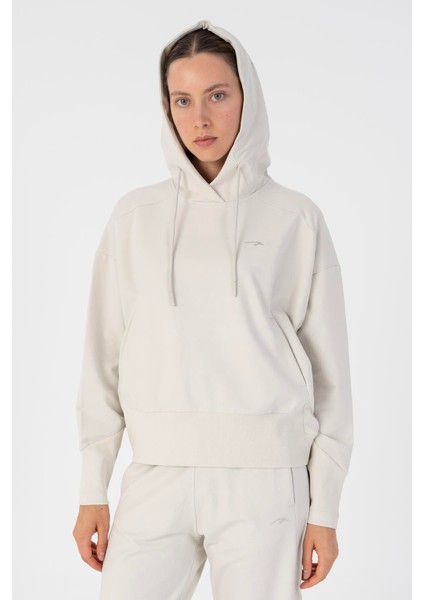 Oversize Kadın Kapüşonlu Gümüş Gri Sweatshirt indirimleri