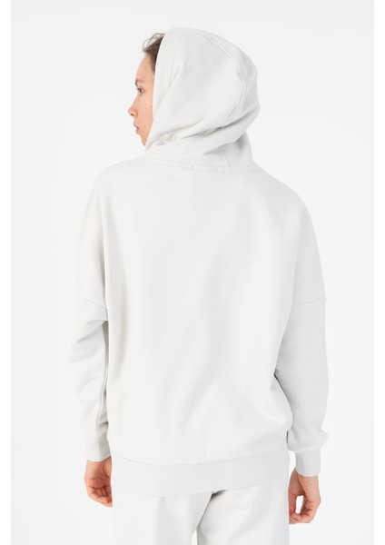 Oversize Kadın Kapüşonlu Gümüş Gri Sweatshirt fiyatları