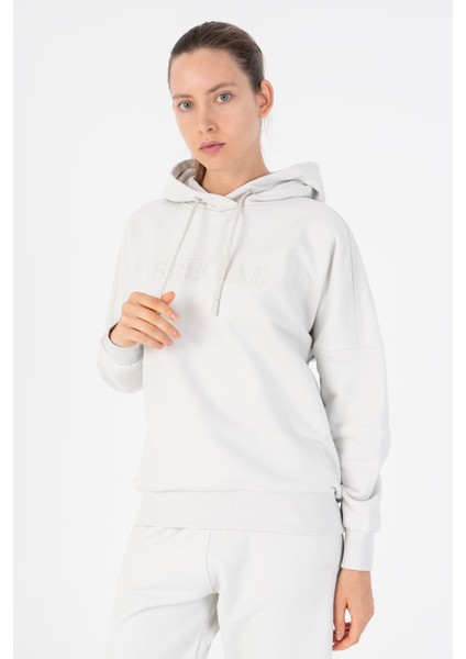 Oversize Kadın Kapüşonlu Gümüş Gri Sweatshirt fırsatları