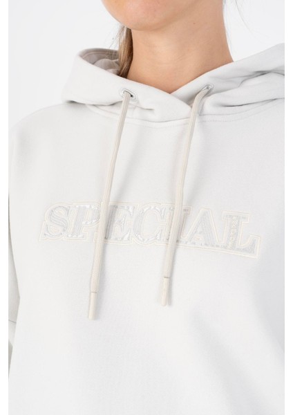 Oversize Kadın Kapüşonlu Gümüş Gri Sweatshirt indirimleri